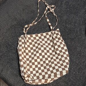 Checkered Brown and Cream Women's Bag